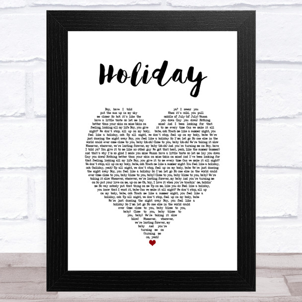 Little Mix Holiday White Heart Song Lyric Art Print