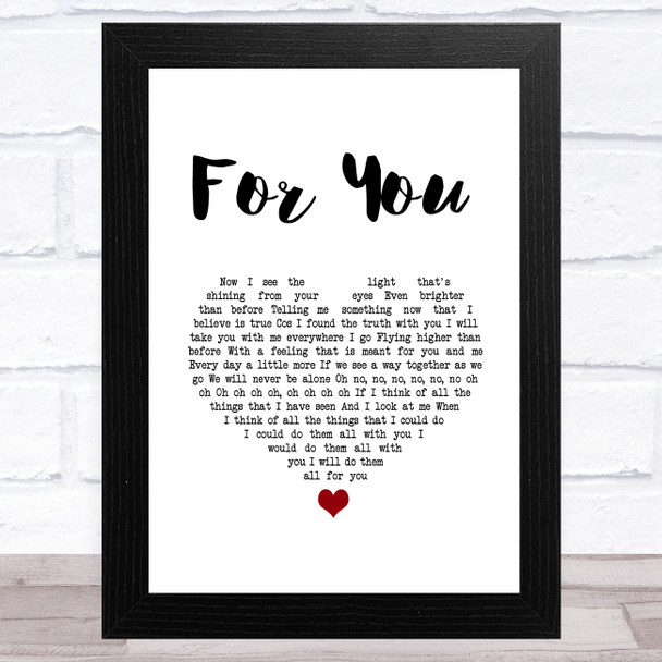 Status Quo For You White Heart Song Lyric Art Print