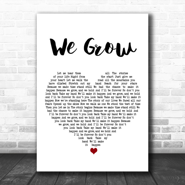 Elmo We Grow White Heart Song Lyric Art Print