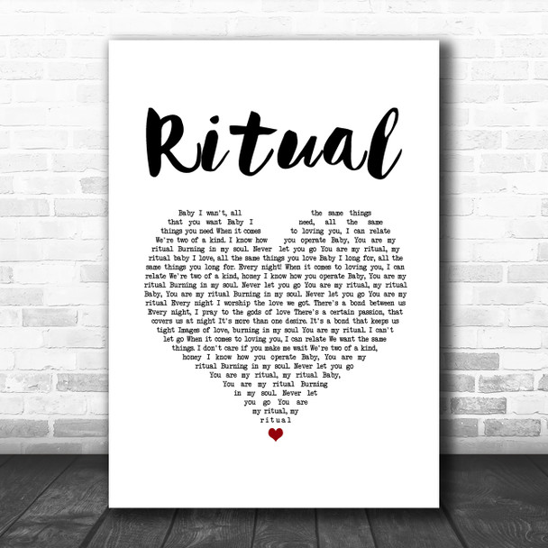 Dan Reed Network Ritual White Heart Song Lyric Art Print