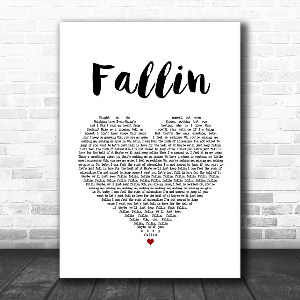 Why Don't We Fallin White Heart Song Lyric Art Print