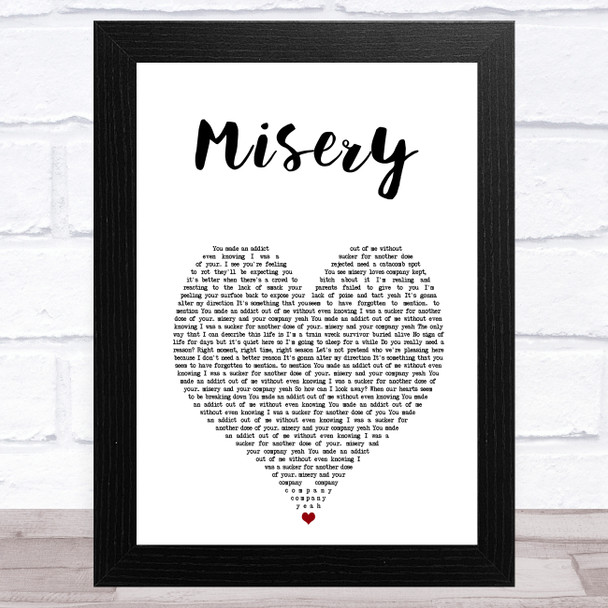 Nonpoint Misery White Heart Song Lyric Art Print