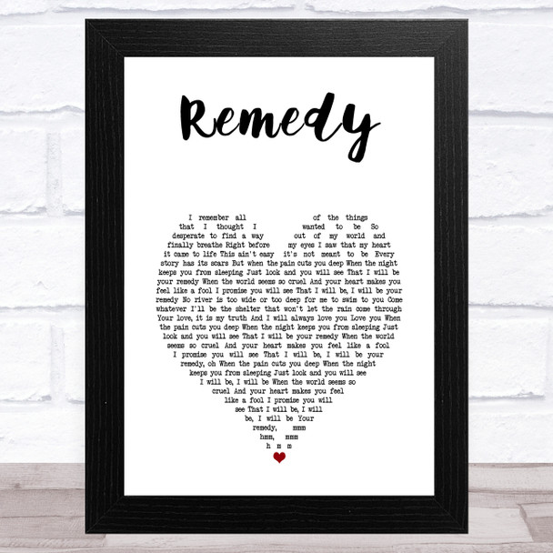 Adele Remedy White Heart Song Lyric Art Print