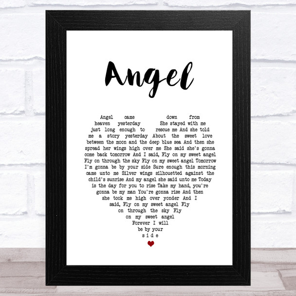 Jimi Hendrix Angel White Heart Song Lyric Art Print