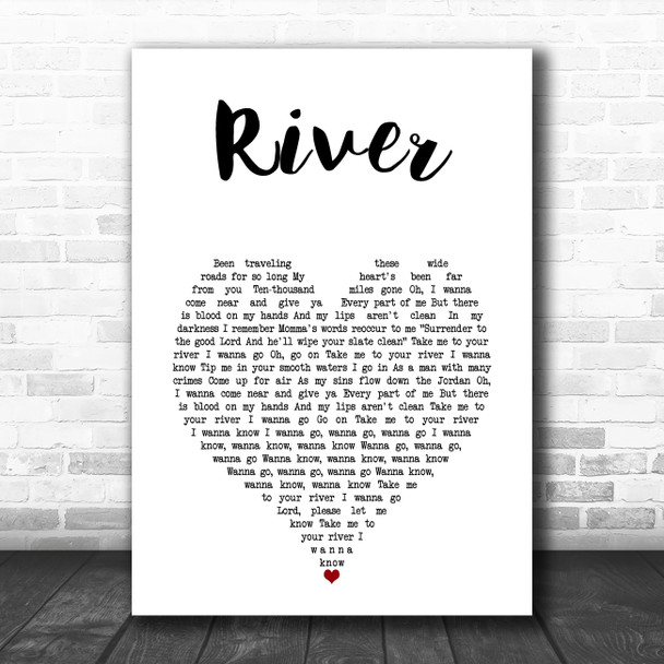 Leon Bridges River White Heart Song Lyric Art Print