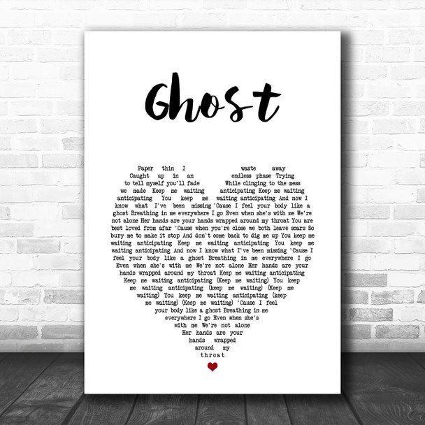 Adaline Ghost White Heart Song Lyric Art Print