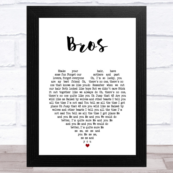 Wolf Alice Bros White Heart Song Lyric Art Print