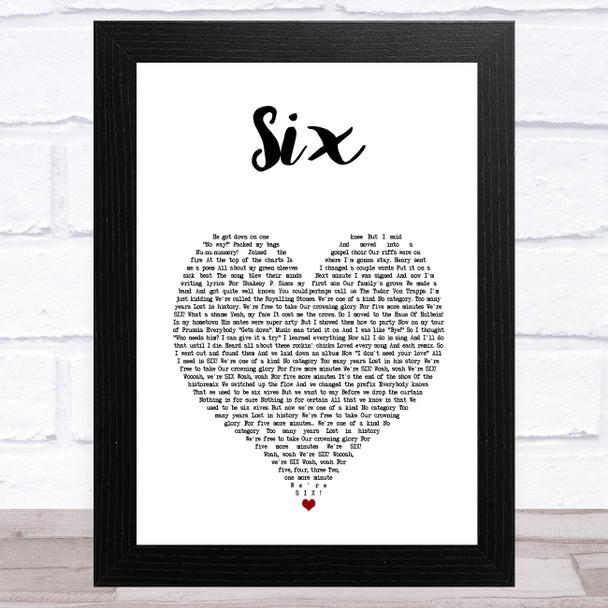 Six The Musical Six White Heart Song Lyric Art Print