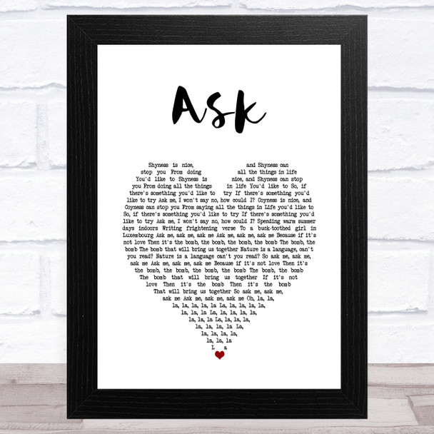 The Smiths Ask White Heart Song Lyric Art Print