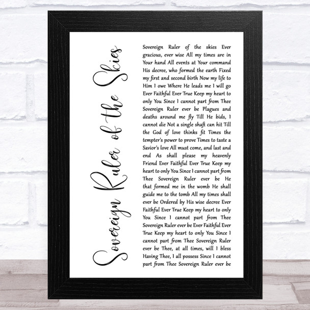 Foto Sisters Sovereign Ruler of the Skies White Script Song Lyric Art Print