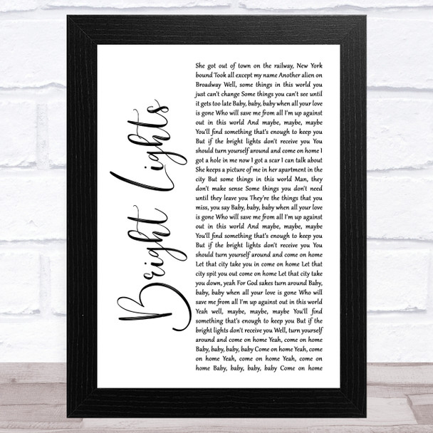 Matchbox 20 Bright Lights White Script Song Lyric Art Print