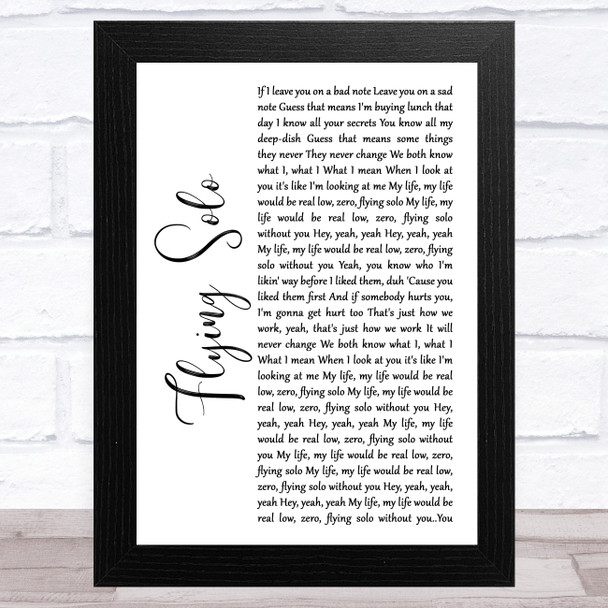 Julie and the Phantoms Cast Flying Solo White Script Song Lyric Art Print