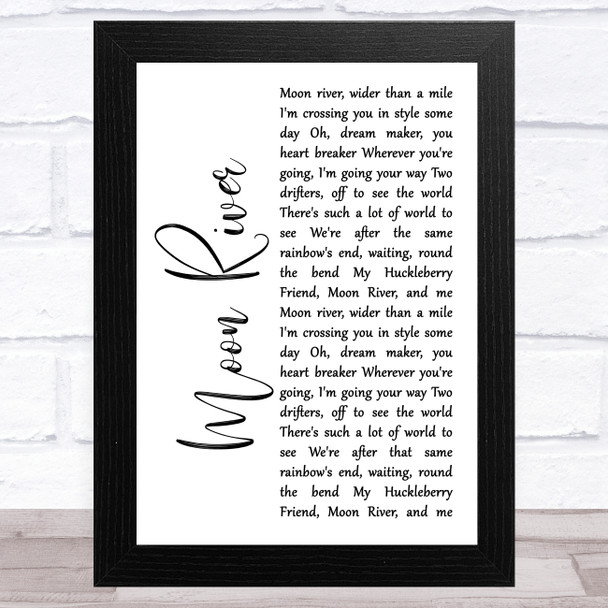 Andy Williams Moon River White Script Song Lyric Art Print Andy Williams Moon River White Script Song Lyric Art Print