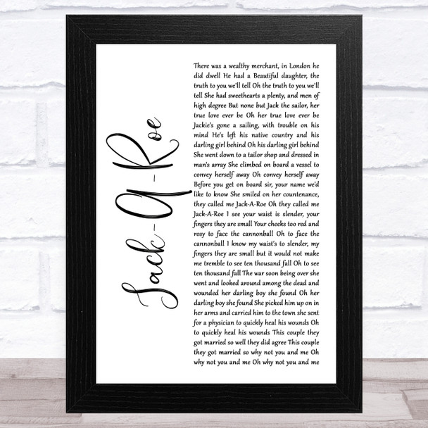 Grateful Dead Jack-A-Roe White Script Song Lyric Art Print