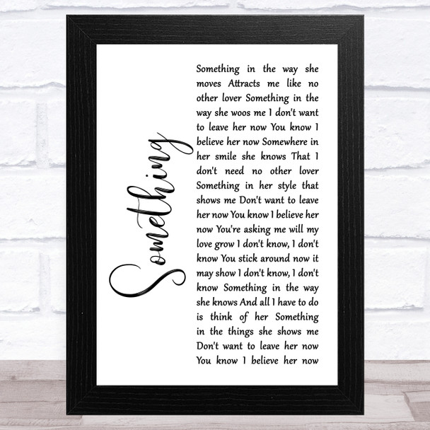 George Harrison Something White Script Song Lyric Art Print