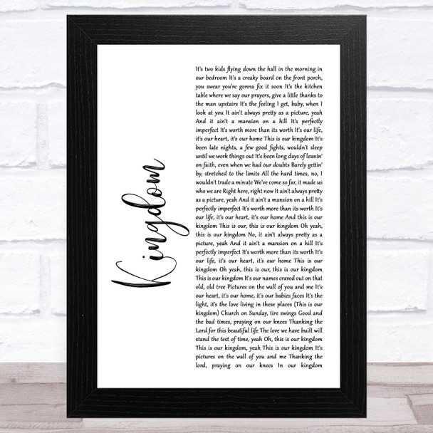 Carrie Underwood Kingdom White Script Song Lyric Art Print