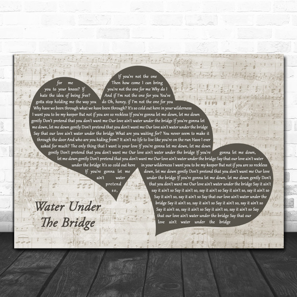 Adele Water Under The Bridge Landscape Music Script Two Hearts Song Lyric Print