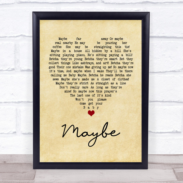 Annie Maybe Vintage Heart Song Lyric Music Wall Art Print