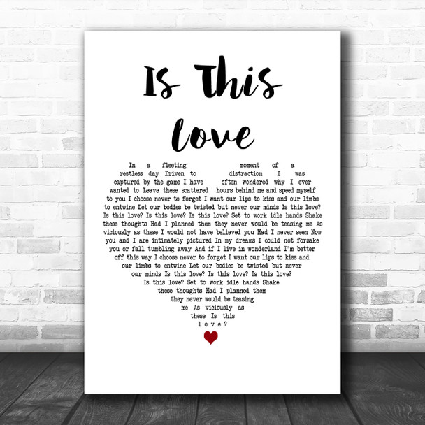 Alison Moyet Is This Love White Heart Decorative Wall Art Gift Song Lyric Print