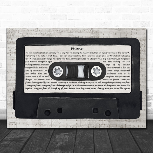 Alphaville Flame Music Script Cassette Tape Decorative Wall Art Gift Song Lyric Print