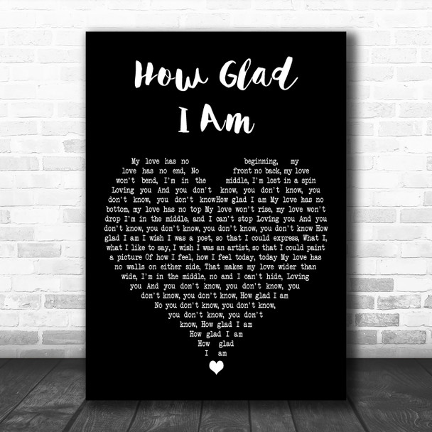 Aretha Franklin How Glad I Am Black Heart Decorative Wall Art Gift Song Lyric Print