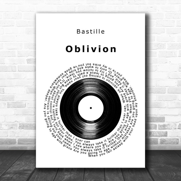 Bastille Oblivion Vinyl Record Decorative Wall Art Gift Song Lyric Print