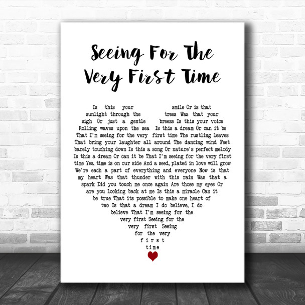 BeBe Winans Seeing For The Very First Time White Heart Decorative Gift Song Lyric Print