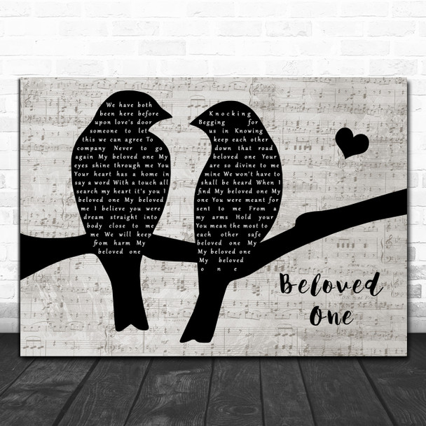 Ben Harper Beloved One Lovebirds Music Script Decorative Wall Art Gift Song Lyric Print