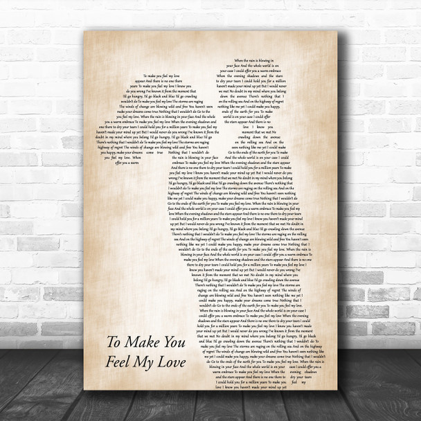 Billy Joel To Make You Feel My Love Mother & Child Decorative Gift Song Lyric Print