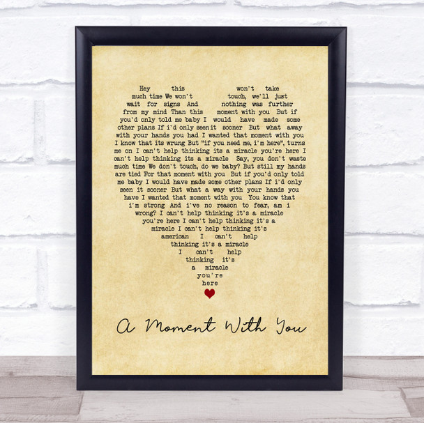 George Michael A Moment With You Vintage Heart Song Lyric Music Wall Art Print