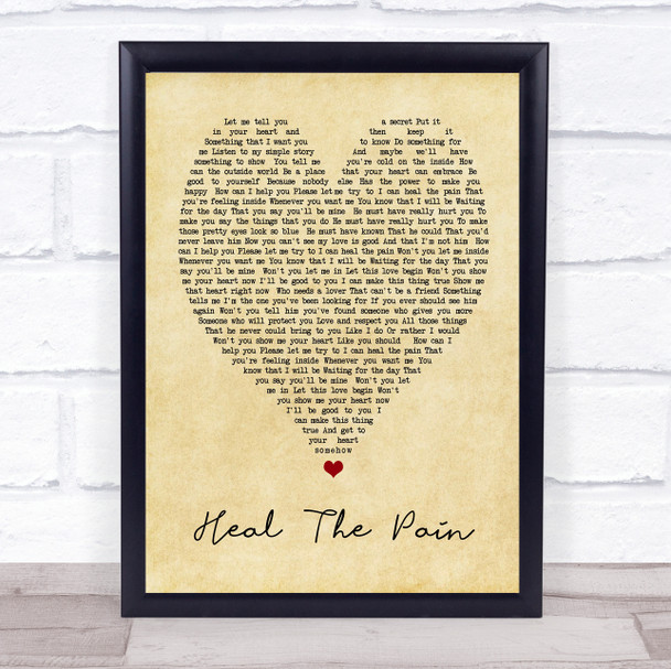 George Michael Heal The Pain Vintage Heart Song Lyric Music Wall Art Print