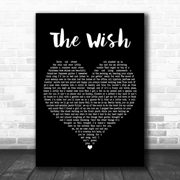 Bruce Springsteen The Wish Black Heart Decorative Wall Art Gift Song Lyric Print