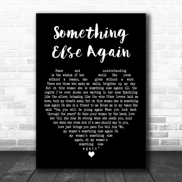 Chris De Burgh Something Else Again Black Heart Decorative Wall Art Gift Song Lyric Print