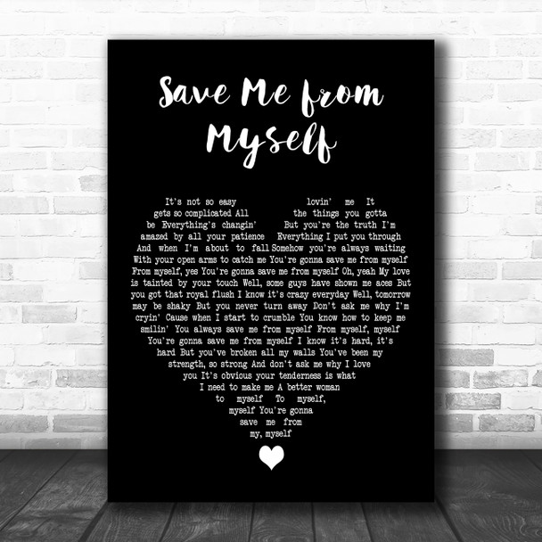 Christina Aguilera Save Me from Myself Black Heart Decorative Wall Art Gift Song Lyric Print