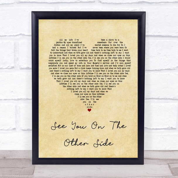 Brian Fallon See You On The Other Side Vintage Heart Song Lyric Music Wall Art Print