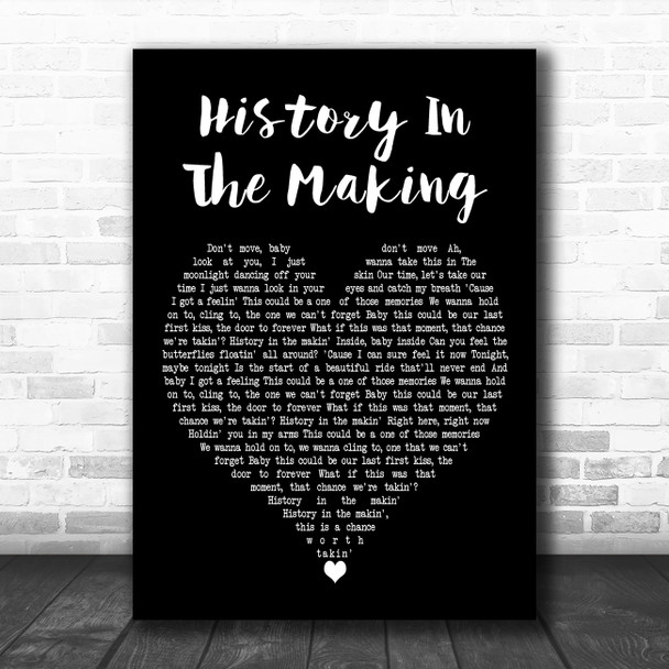 Darius Rucker History In The Making Black Heart Decorative Wall Art Gift Song Lyric Print