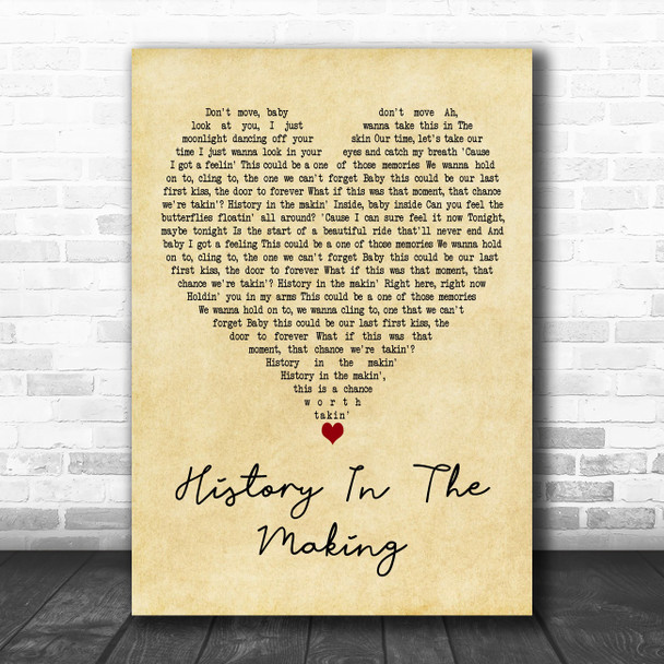 Darius Rucker History In The Making Vintage Heart Decorative Wall Art Gift Song Lyric Print