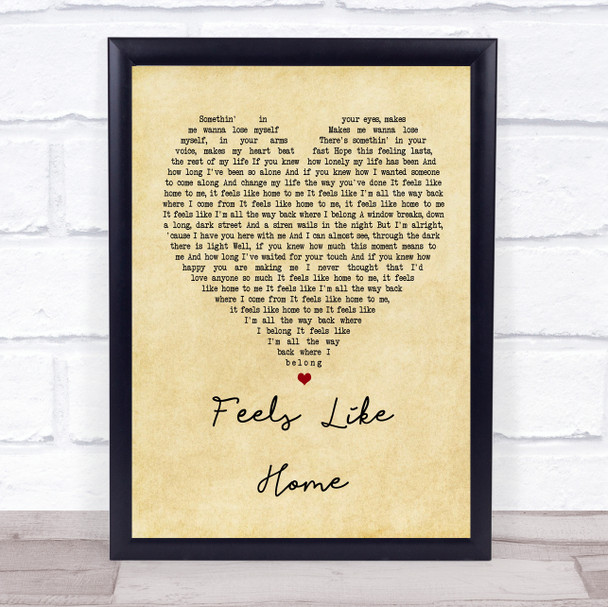 Chantal Kreviazuk Feels Like Home Vintage Heart Song Lyric Music Wall Art Print