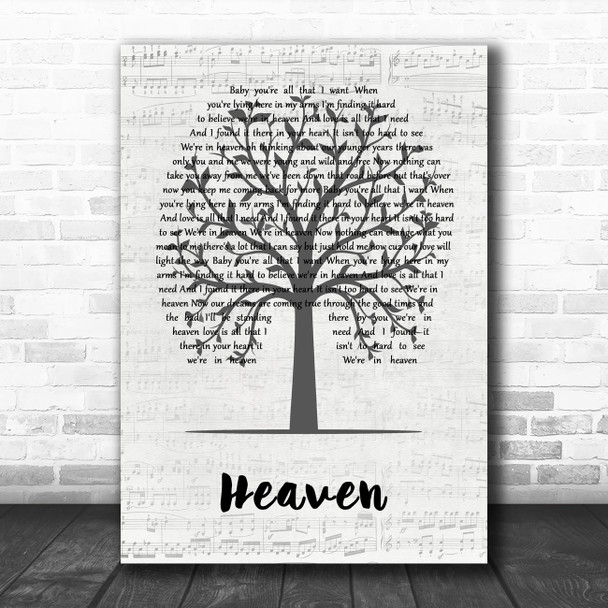 DJ Sammy Heaven Music Script Tree Decorative Wall Art Gift Song Lyric Print