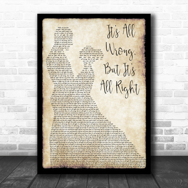 Dolly Parton It's All Wrong, But It's All Right Man Lady Dancing Wall Art Gift Song Lyric Print