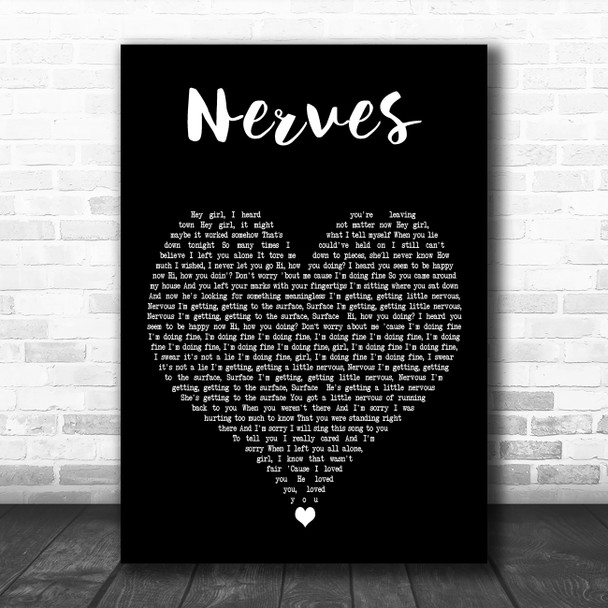 DPR IAN Nerves Black Heart Decorative Wall Art Gift Song Lyric Print