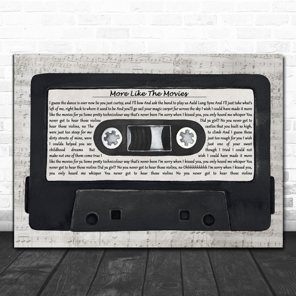 Dr. Hook More Like The Movies Music Script Cassette Tape Decorative Gift Song Lyric Print