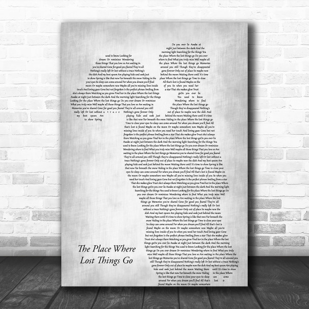 Emily Blunt The Place Where Lost Things Go Mother & Child Grey Wall Art Song Lyric Print