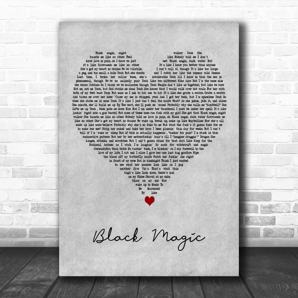 Eminem Ft. Skylar Grey Black Magic Grey Heart Decorative Wall Art Gift Song Lyric Print