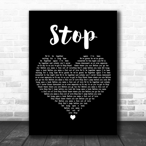 Erasure Stop Black Heart Decorative Wall Art Gift Song Lyric Print