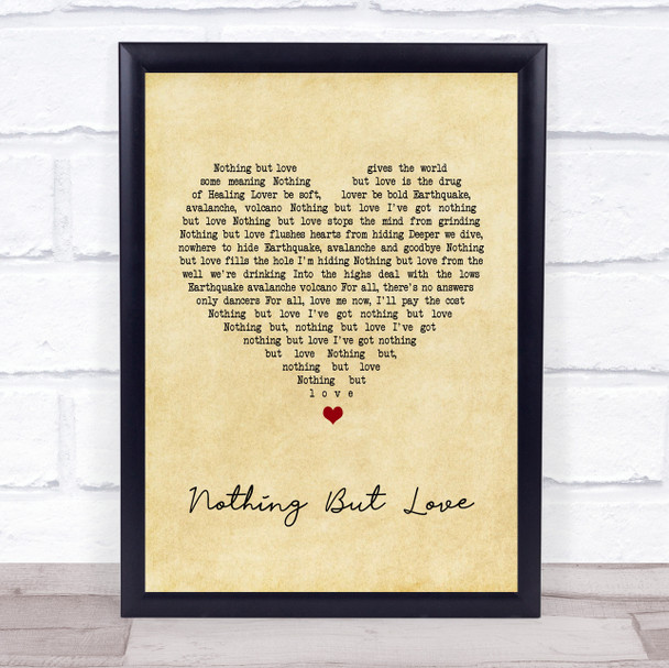 James Nothing But Love Vintage Heart Song Lyric Music Wall Art Print