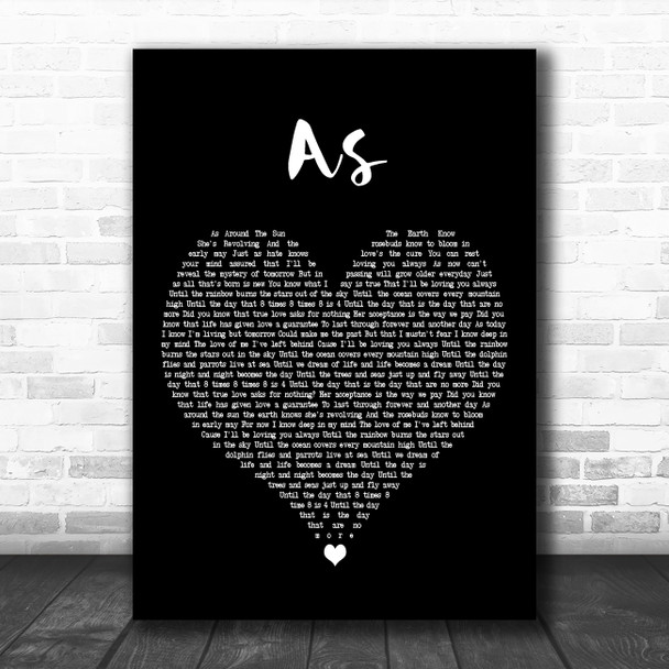 George Michael As Black Heart Decorative Wall Art Gift Song Lyric Print