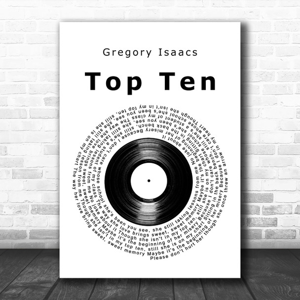 Gregory Isaacs Top Ten Vinyl Record Decorative Wall Art Gift Song Lyric Print