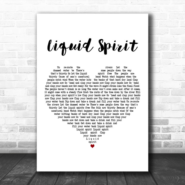 Gregory Porter Liquid Spirit White Heart Decorative Wall Art Gift Song Lyric Print