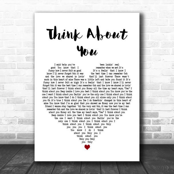 Guns N' Roses Think About You White Heart Decorative Wall Art Gift Song Lyric Print